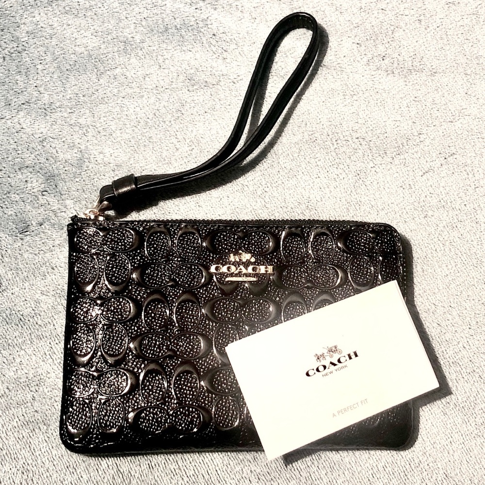 Coach Signature Leather Wristlet